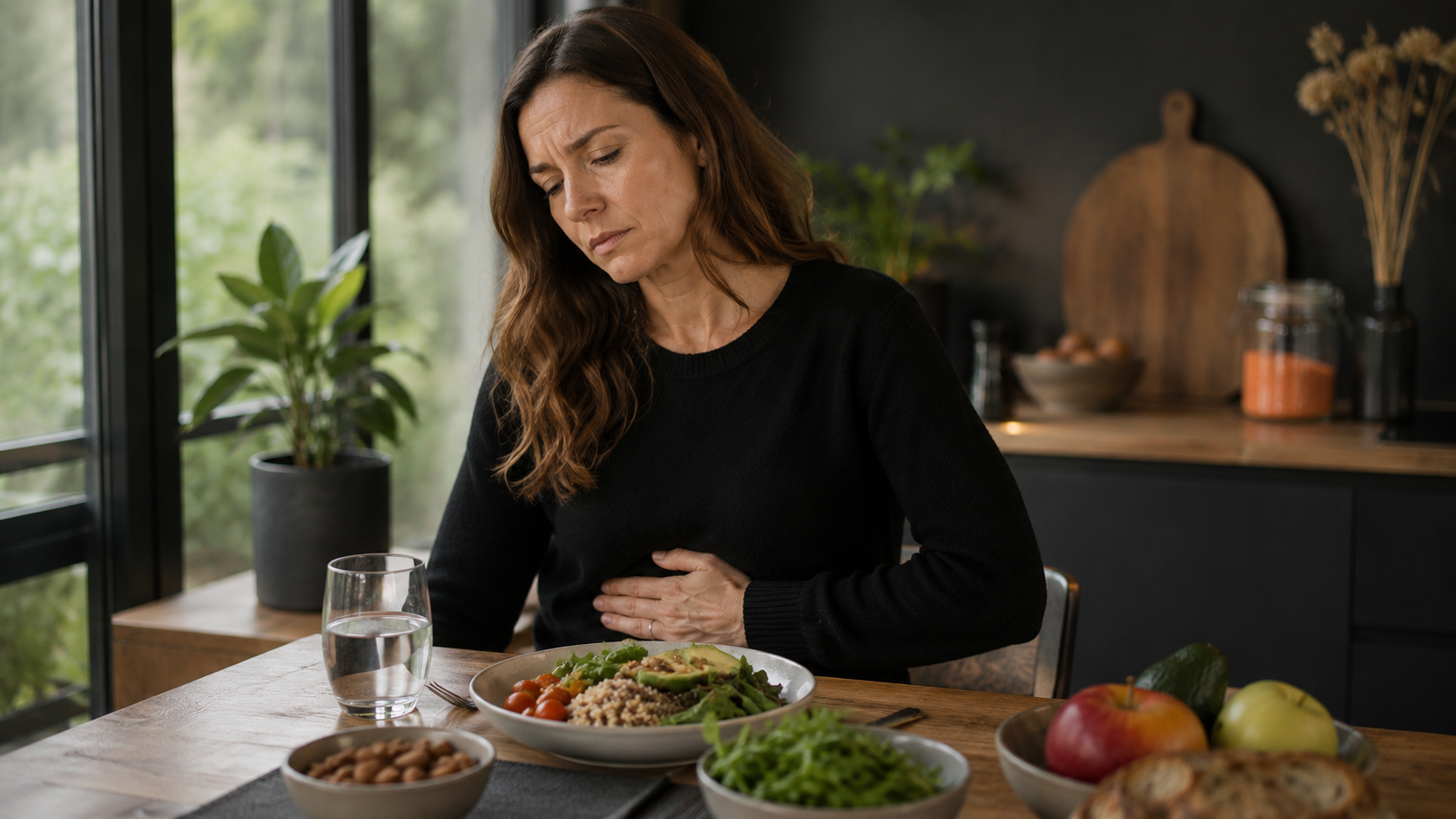 Troubles digestifs et fatigue après repas nécessitant une approche nutritionnelle individualisée.